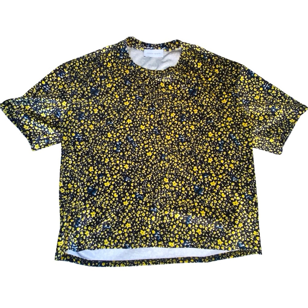 Christian Wijnants‎ yellow and black faux suede Patterned t shirt size 8